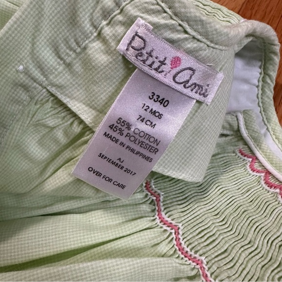 Absolutely Precious Petit Ami Baby Girls 1st Birthday Checked Bishop Dress 2pc - Picture 3 of 4